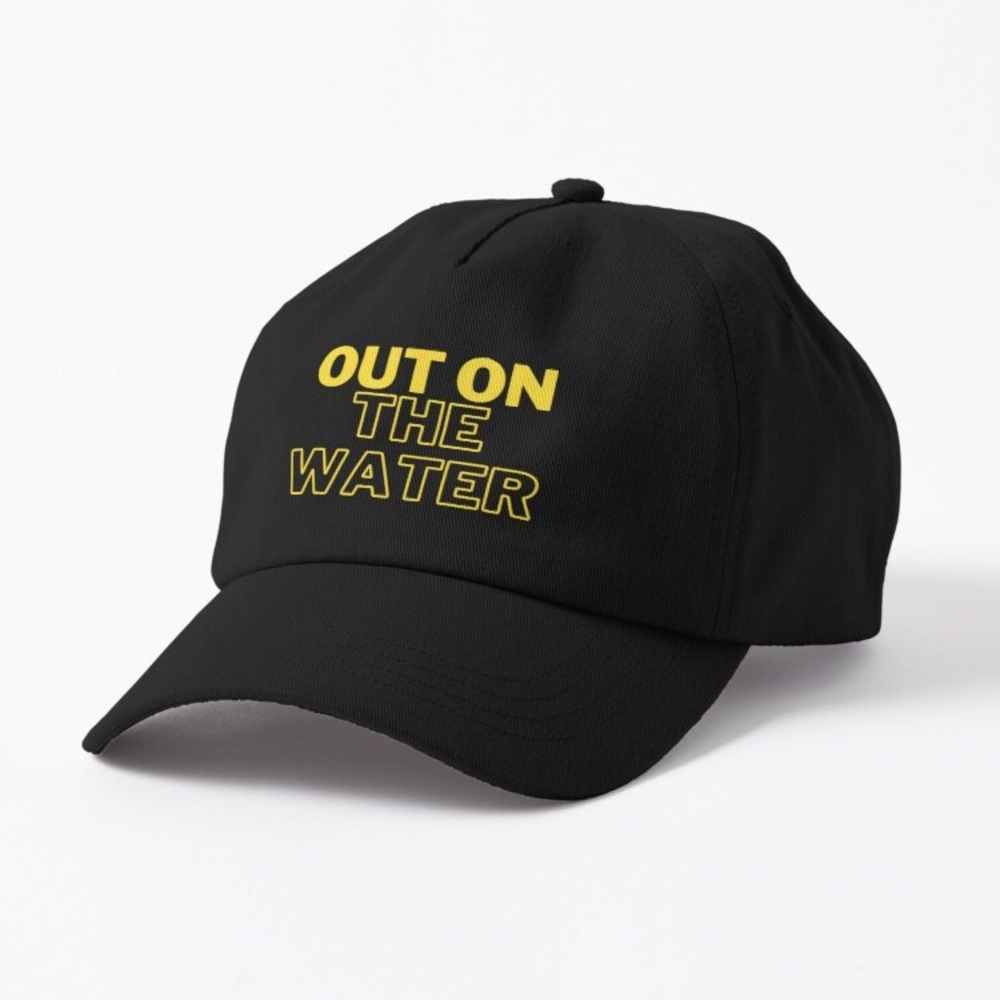 Yellow out on the water black dad hat